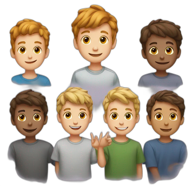 5 Boys saying thankyou emoji