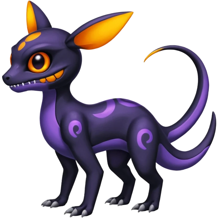 Shiny Duskull-Salandit-Umbreon-Fakémon-hybrid-creature (full body)  emoji
