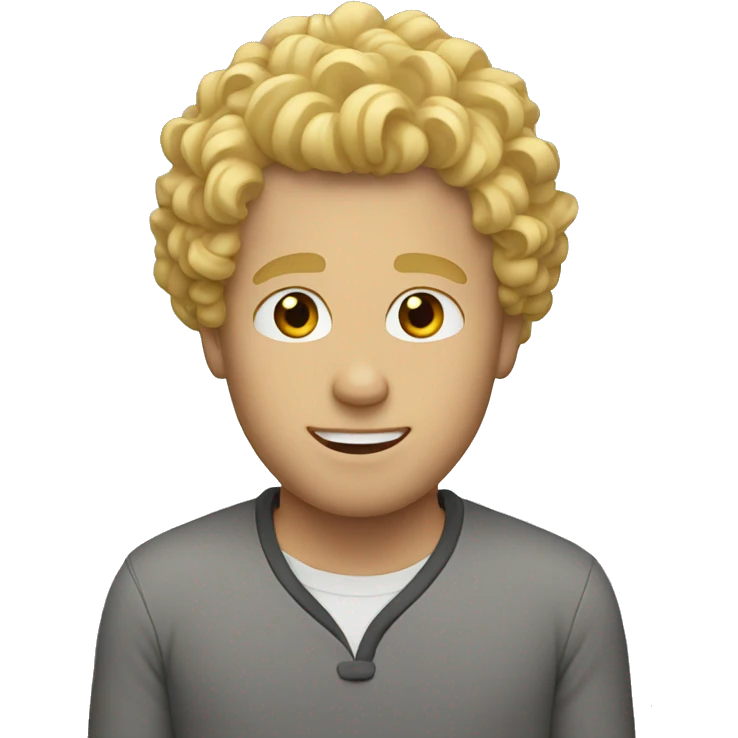 guy with curly blonde hair emoji
