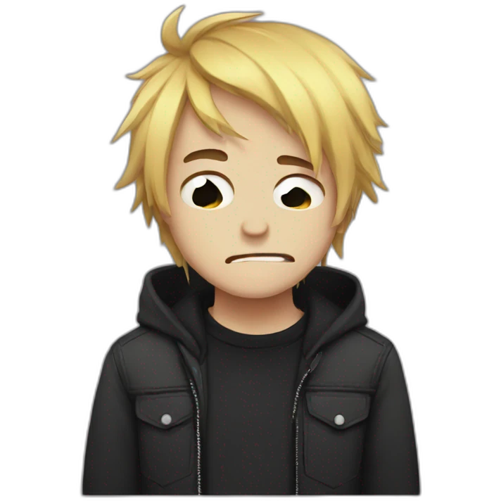 Emo boy crying emoji