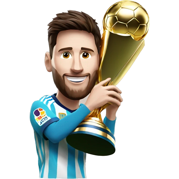Messi and champions league trophy emoji