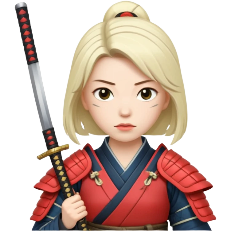 lady samurai holds katana emoji