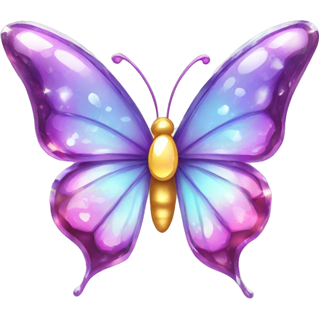 Shiny sparkly glass crystal butterfly emoji