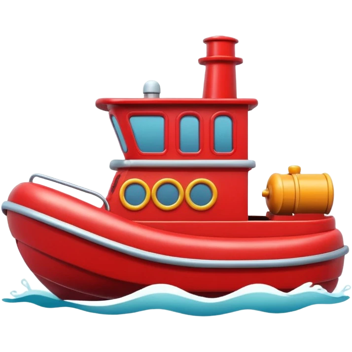 cute red tugboat emoji