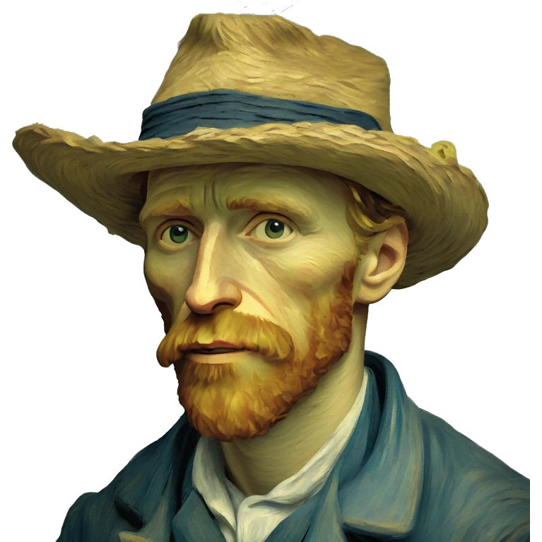 Van gogh with a canvas in his hands emoji