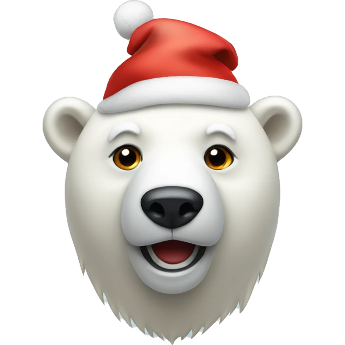 polar bear with christmas hat emoji