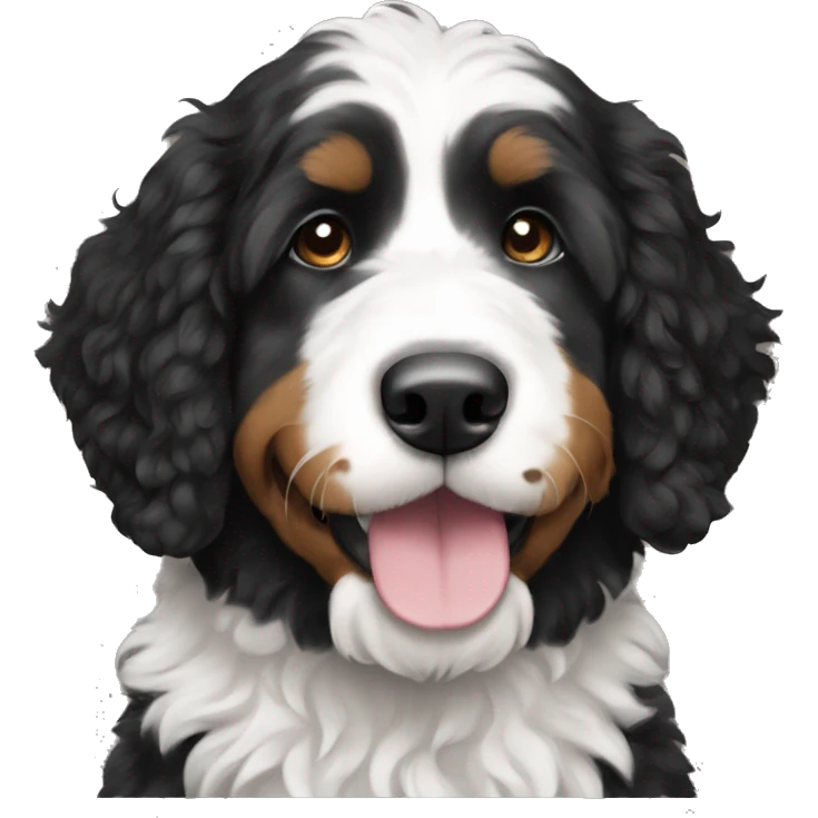 a black and white bernedoodle  emoji