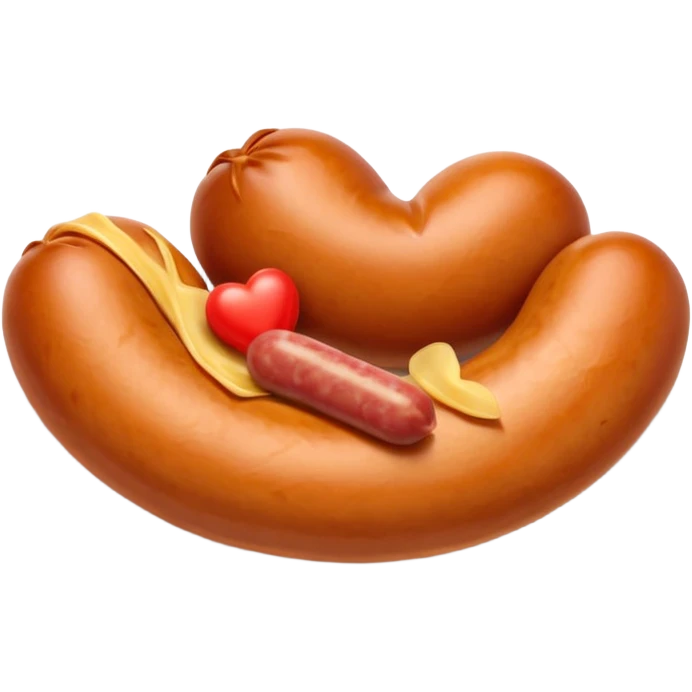 make love-shaped sausages emoji