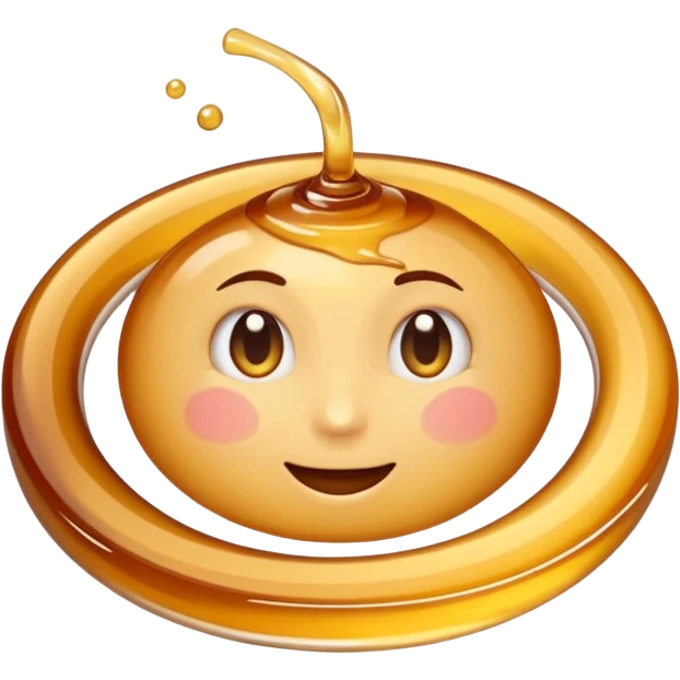 small swirl of pale golden syrup, glossy and thick, no jar or extras, soft lighting, subtle shadows, emoji scale emoji