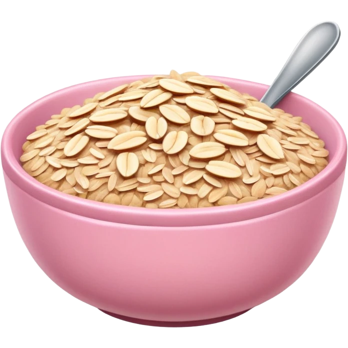 super realistic small pink bowl of oats emoji