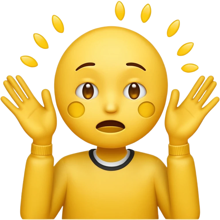 distraught yellow emoji face with hands thrown up in defeat  emoji