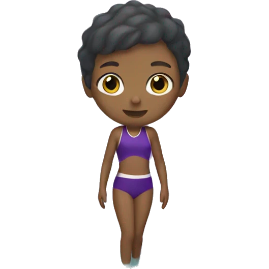 white swimmer with purple dress emoji