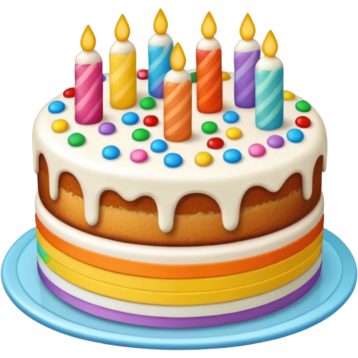  cake with colorful sprinkles inside of the cake emoji