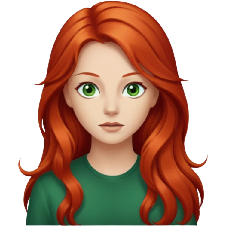 Stefanie Ridel with long red hair emoji