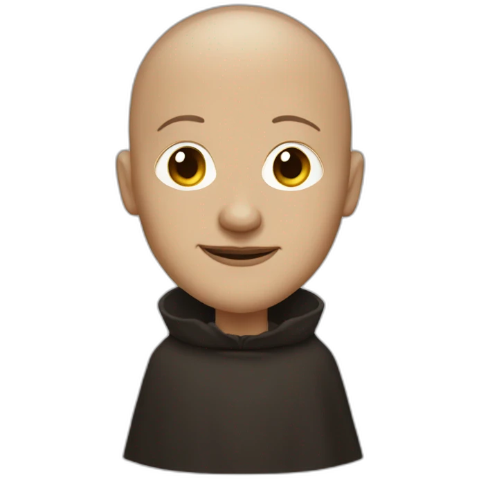 luther as monk with 40 years and white skin emoji