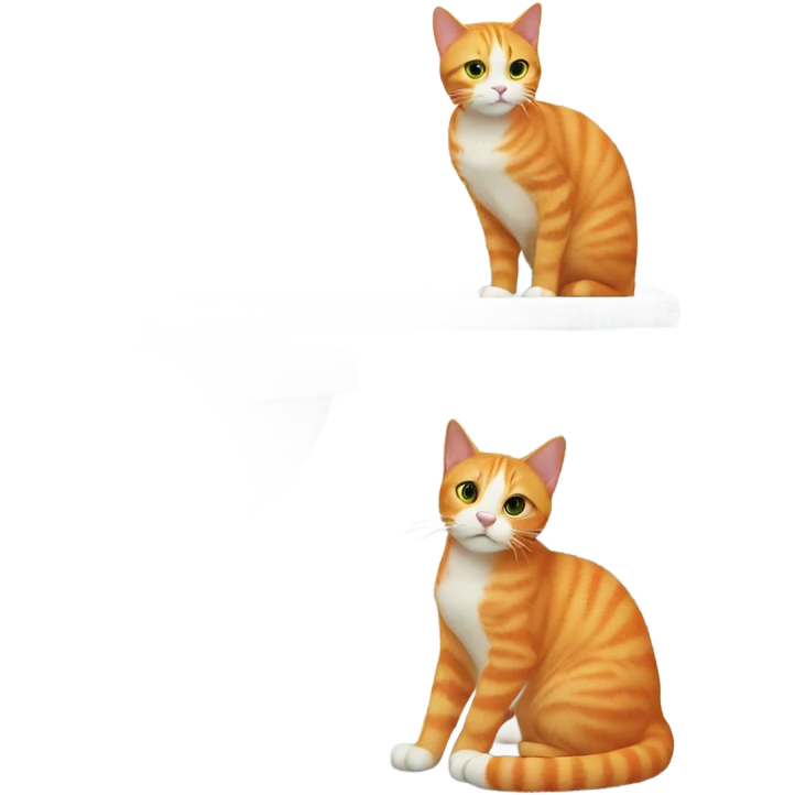 Orange cat using bathroom  emoji