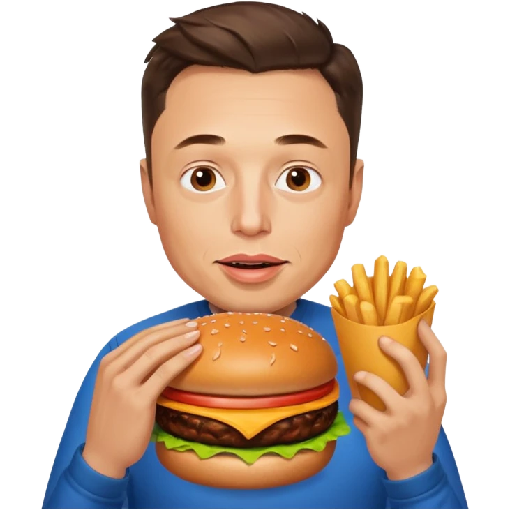 Elon musk eating a burger  emoji