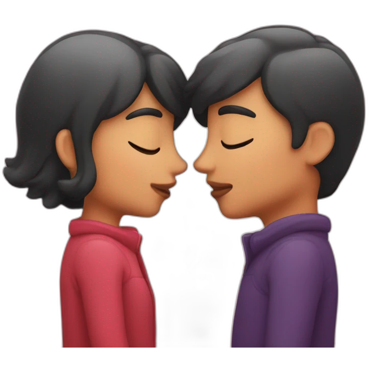 couple kissing hearts flying emoji