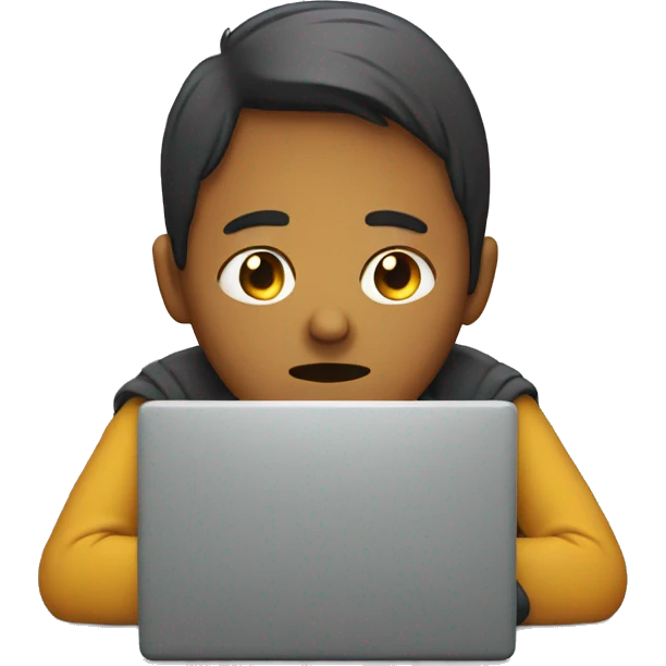 sad person with laptop emoji