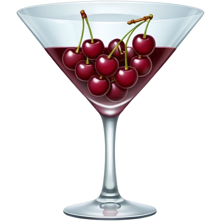 martini glass with burgundy cherries emoji