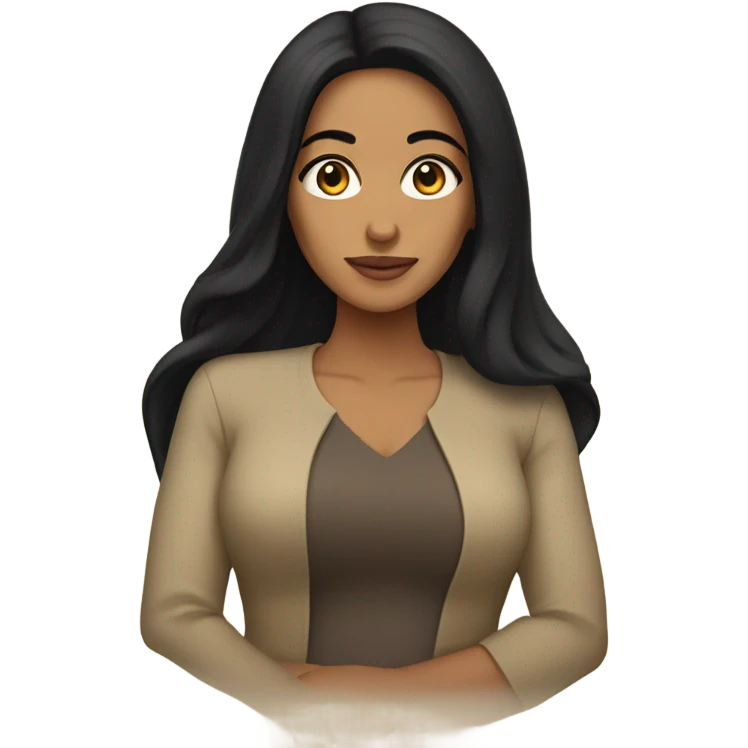 Middle East women with long black hair and tan skin  emoji