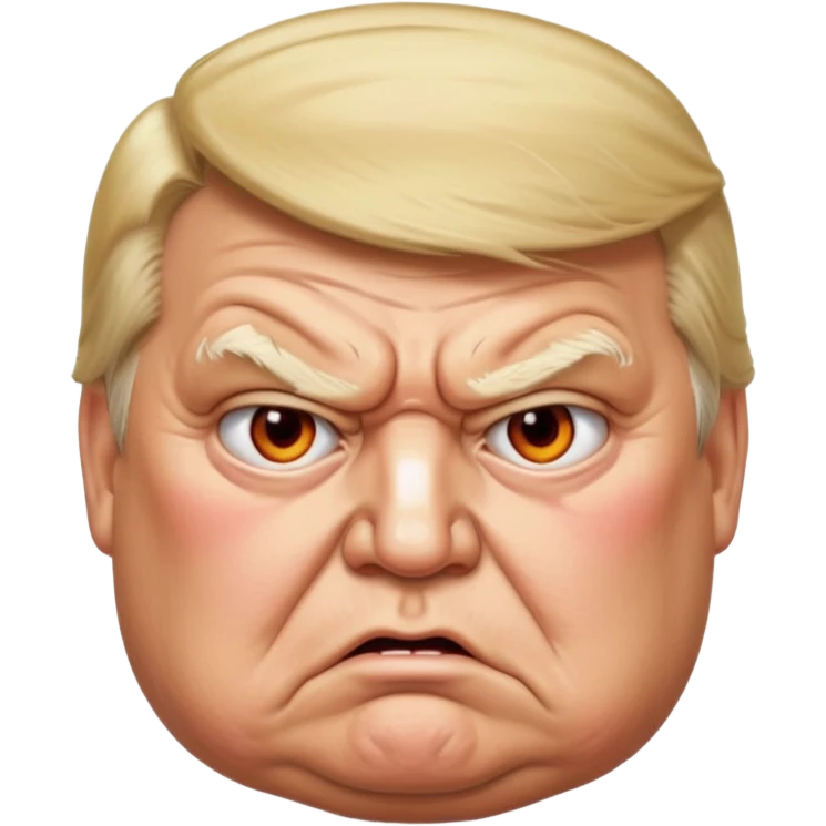 uSE THIS AS A REFERENCE PICTURE TO CREATE AN ANGRY, ELDERLY, OBESE DONALD TRUMP EMOJI emoji
