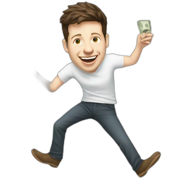 sam altman frolicking in cash emoji