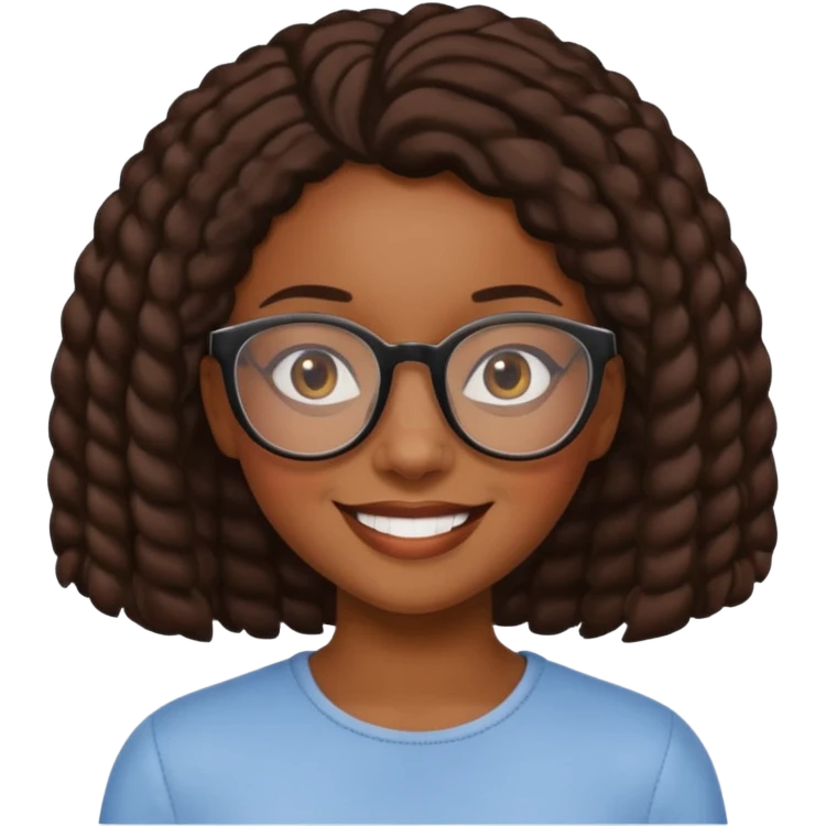 IT black girl with glasses emoji