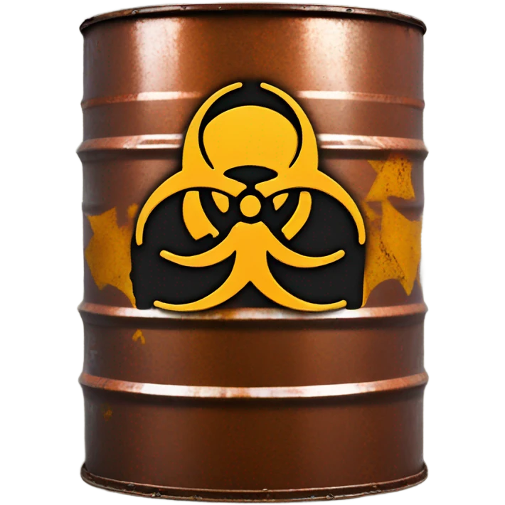 Biohazard symbol on a metal barrel emoji