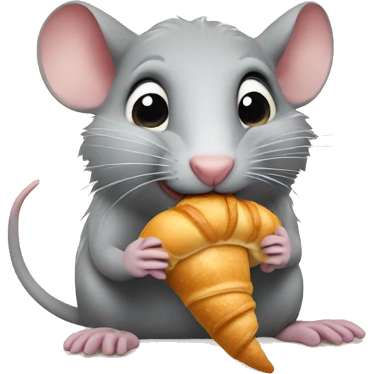 rat eating croissant emoji