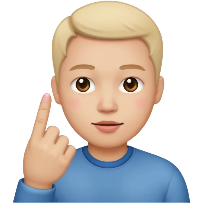 Blushing emoji with middle finger  emoji