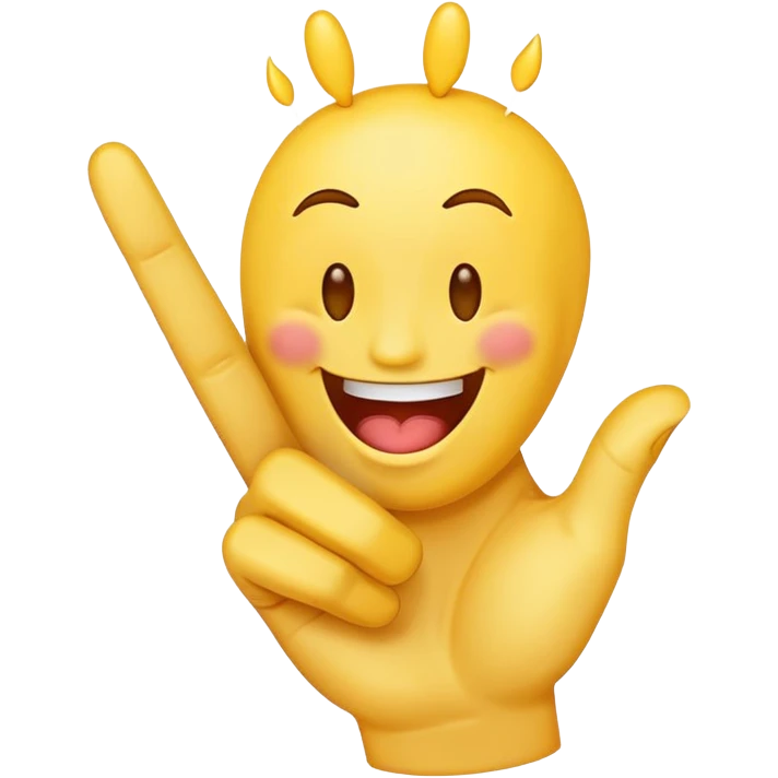 Middle finger with a laughing face  emoji