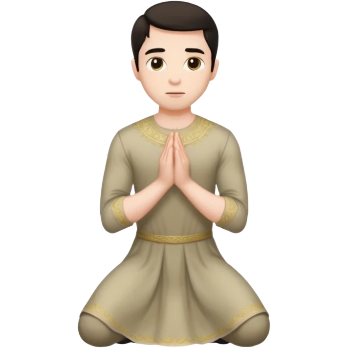 Submissive man on knees wearing female clothes emoji