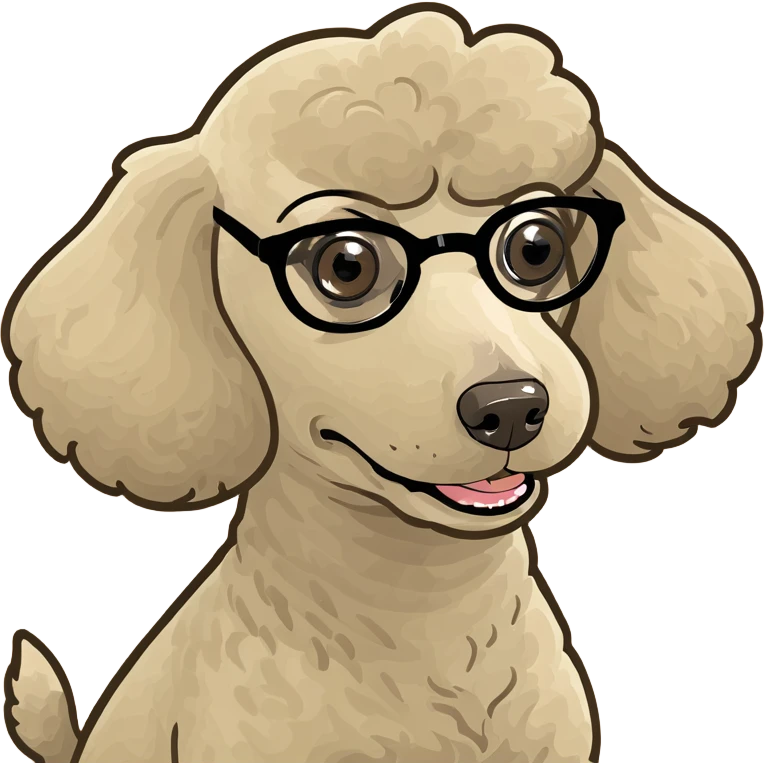 Beige poodle with one eye  emoji