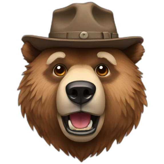 grizzlybear with a hat  emoji