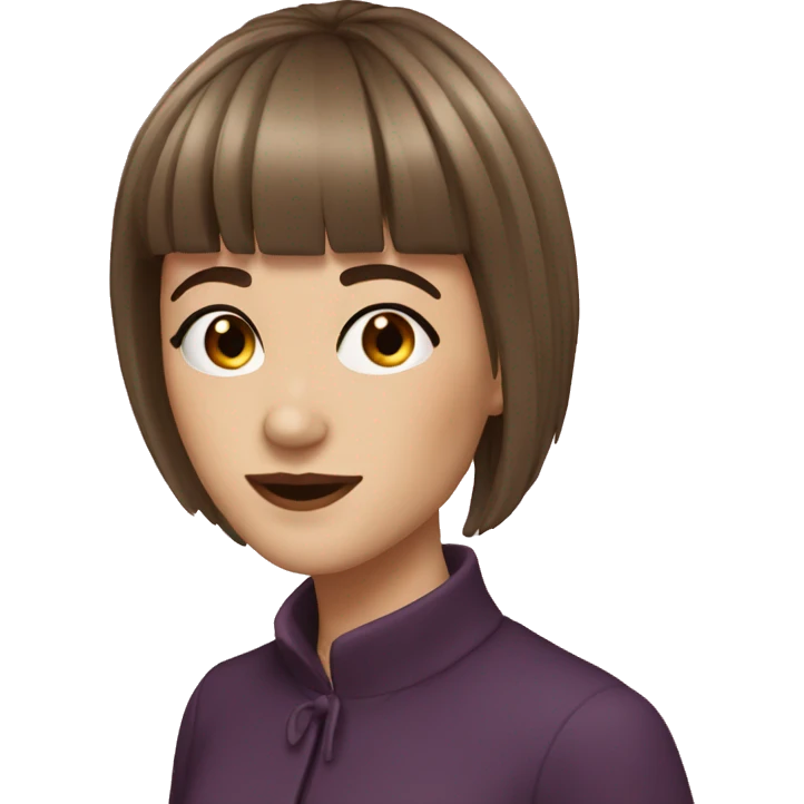 karin brown hair with bangs emoji