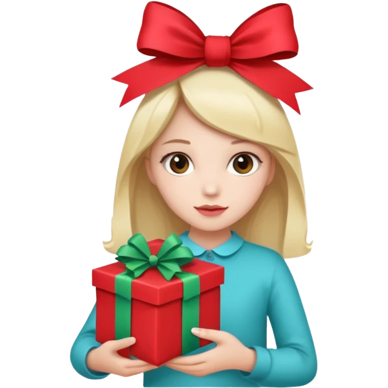 🥳🎀 Tokat takan kız elinde hediye var emoji