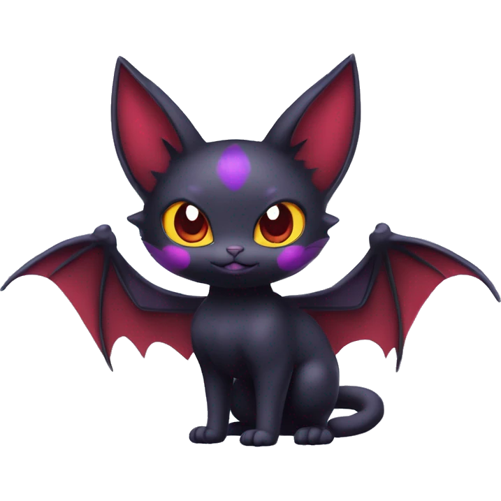 Cool Cute Edgy Dark Black Red Purple Batty Chibi Noibat-Cat-Pokémon-Fakémon-hybrid emoji