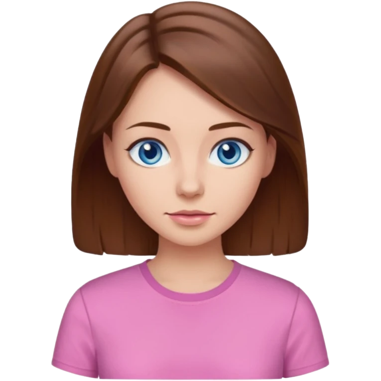 FACEPALM woman brown hair blue eyes pink shirt  emoji
