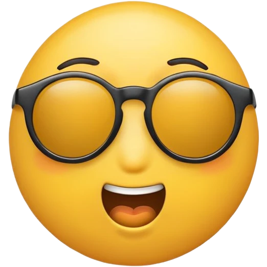 Surprised emoji with sunglasses on emoji