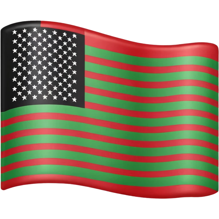 United states flag with black, green, and red colors emoji