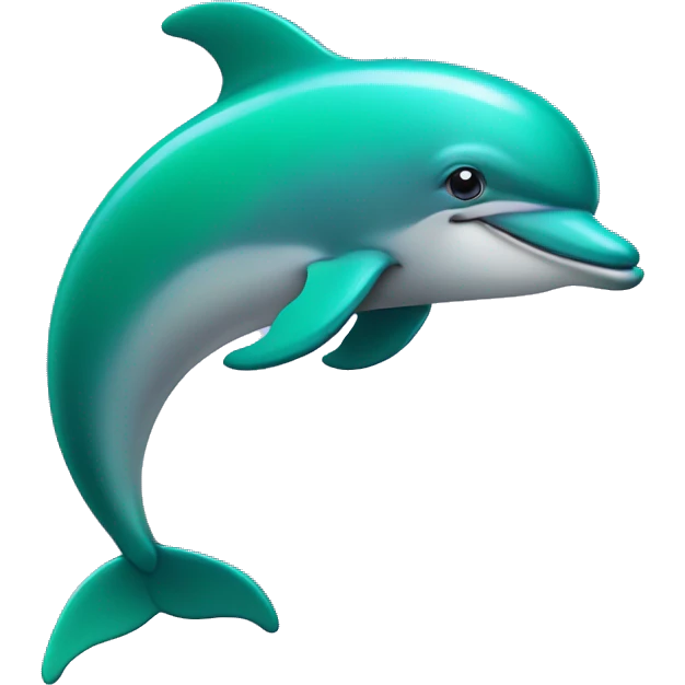 Dolphin with green curly hair emoji