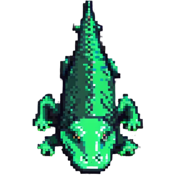 A green crocodile emoji