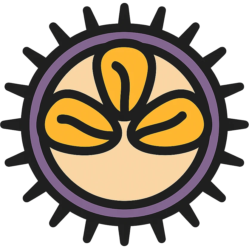 uni sea urchin seafood, icon style, geometric shapes, simple color palette emoji