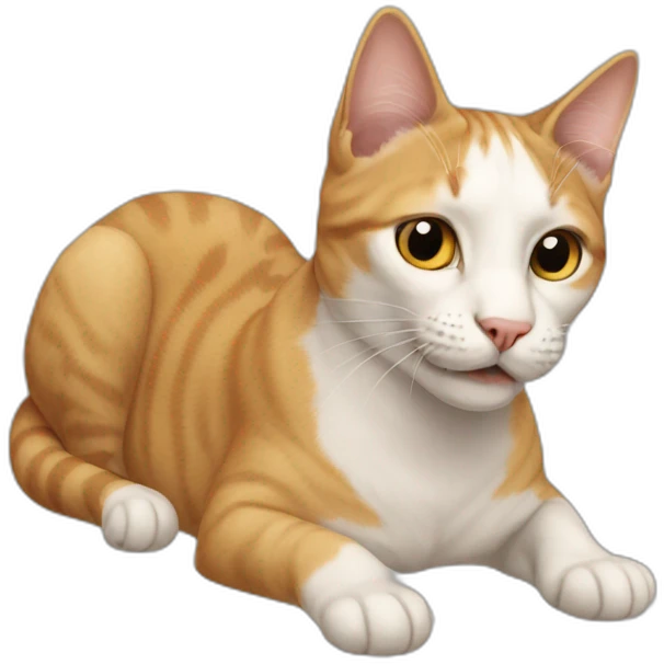 Cat on a dog emoji