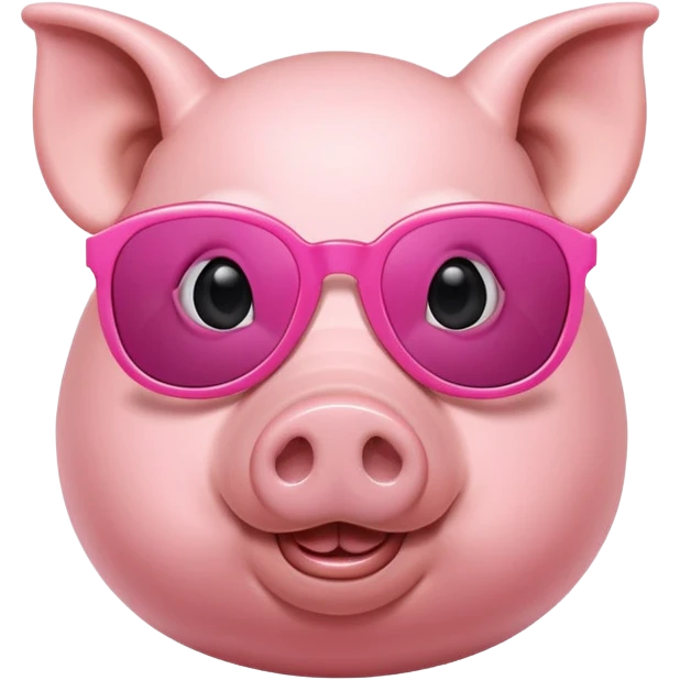 A pig with sunglasses emoji