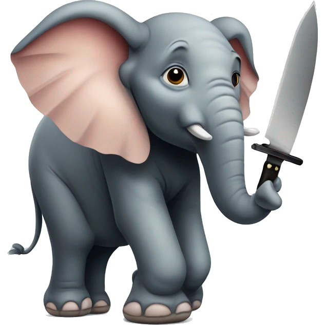 elephant with a knife emoji
