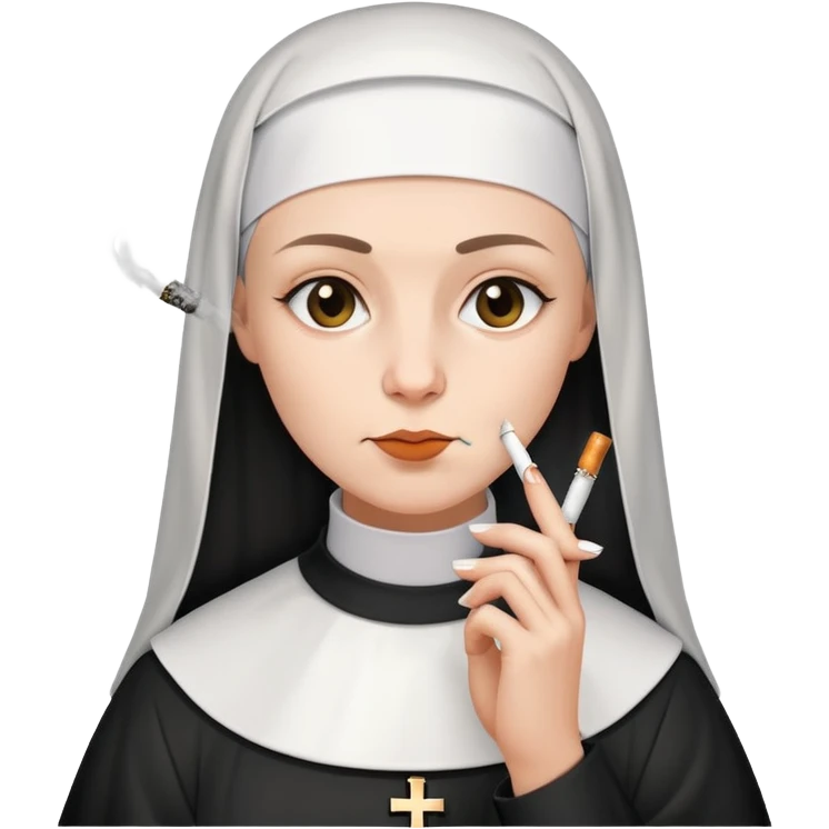 nun smoking a cigarette emoji