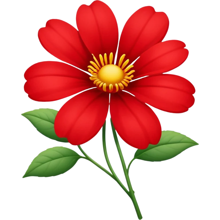 red wlower with stem emoji