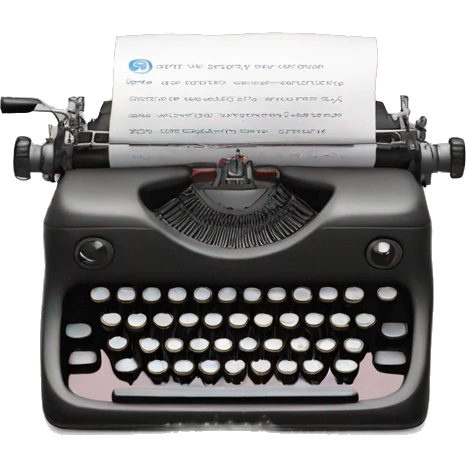 Typewriter with hearts emoji